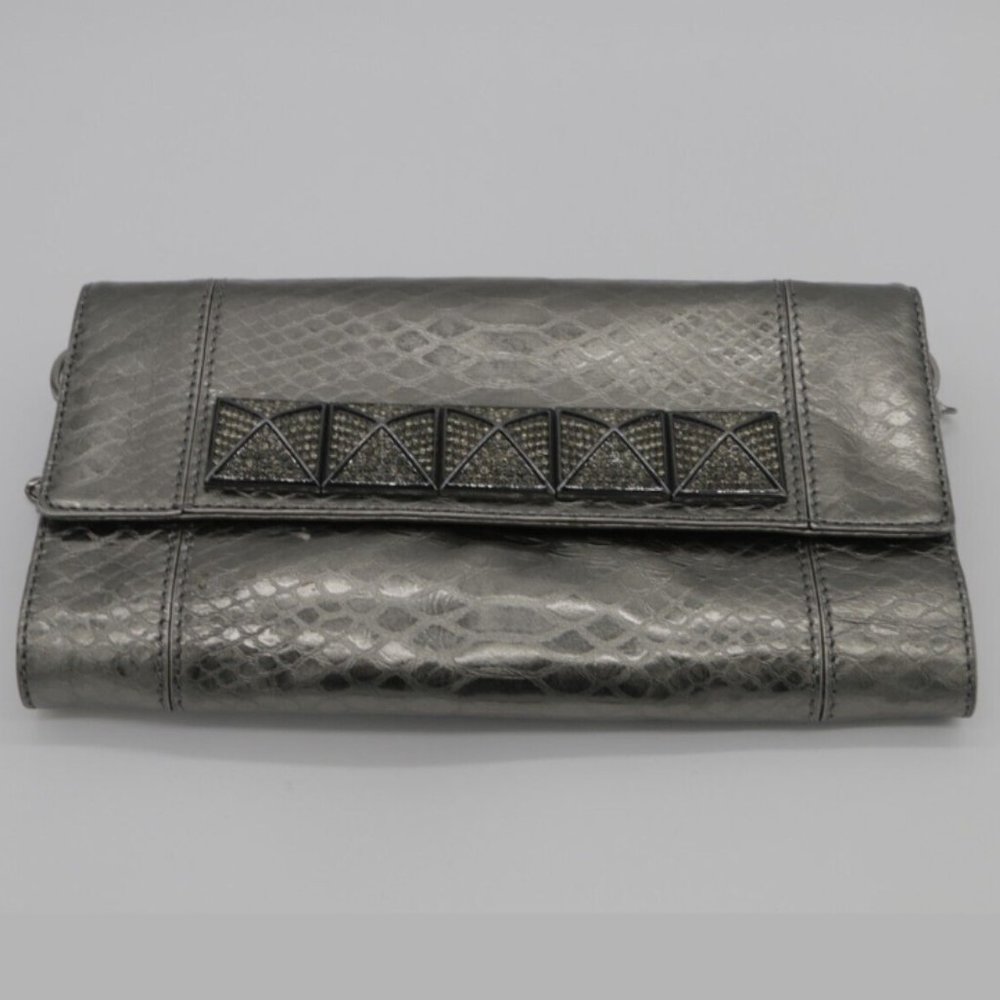 Michael Kors Silver Python Leather Clutch Leather… - image 1